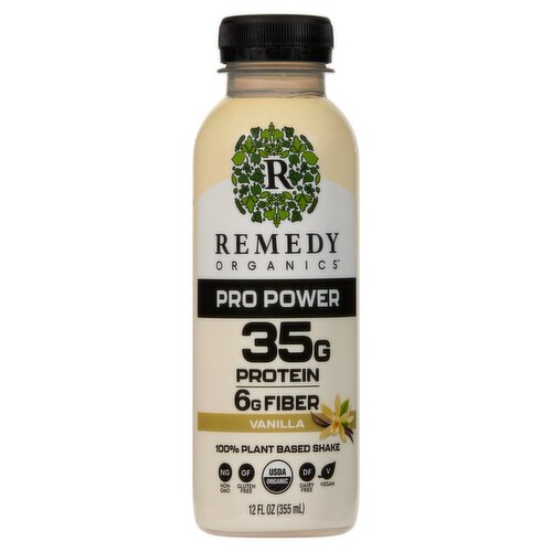 Remedy Organics Pro Power Vanilla 100% Plant Based Shake, 12 fl oz