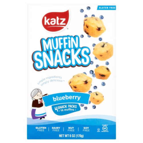 Katz Gluten Free Blueberry Muffin Snacks, 16 count, 6 oz