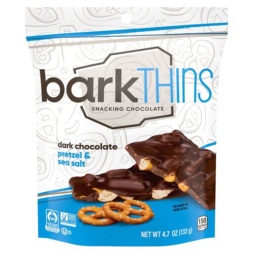 barkTHINS Pretzel & Sea Salt Dark Chocolate, 4.7 oz