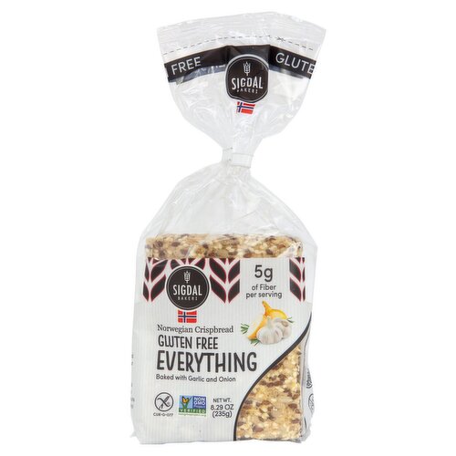 Sigdal Bakeri Gluten Free Everything Norwegian Crispbread, 8.29 oz