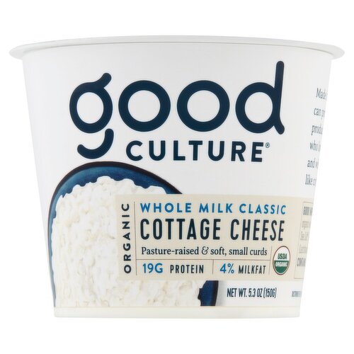 Good Culture Organic Whole Milk Classic Cottage Cheese, 5.3 oz