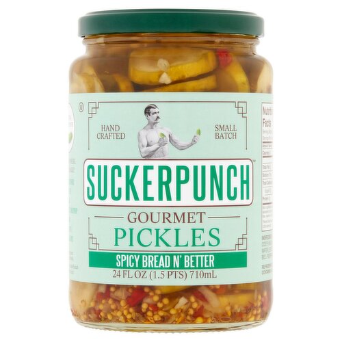 SuckerPunch Gourmet Spicy Bread n' Better Pickles, 24 fl oz