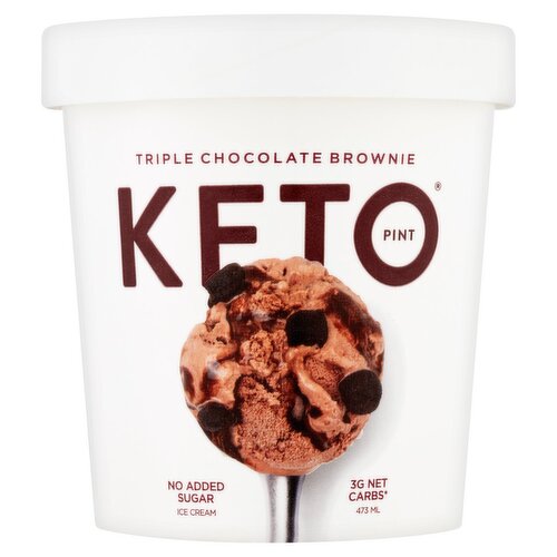 Keto Pint Triple Chocolate Brownie Ice Cream, 473 ml