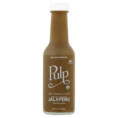 Pulp Poblano Serrano Jalapeno Pepper Sauce, 5 fl oz