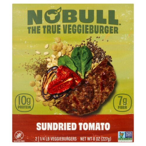 NoBull Sundried Tomato Veggieburger, 1/4 lb, 2 count