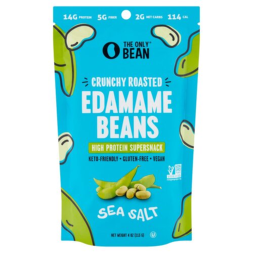 The Only Bean Sea Salt Crunchy Roasted Edamame Beans, 4 oz