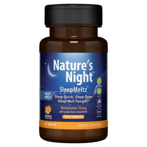 Nature's Night SleepMeltz Orange Triple Strength Melatonin Dietary Supplement, 15 mg, 90 count
