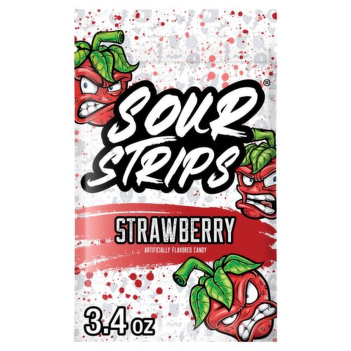Sour Strips Strawberry Candy, 3.4 oz