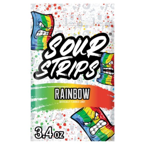 Sour Strips Rainbow Candy, 3.4 oz