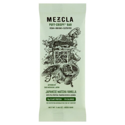 Mezcla Japanese Matcha Vanilla Puff-Crispy Bar, 1.40 oz