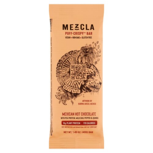 Mezcla Mexican Hot Chocolate Puff-Crispy Bar, 1.40 oz