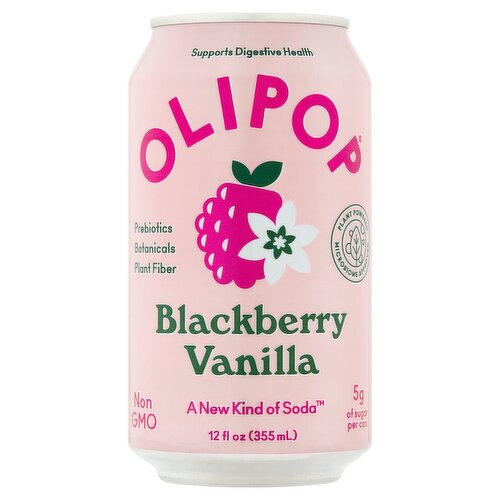 Olipop Blackberry Vanilla Soda, 12 fl oz