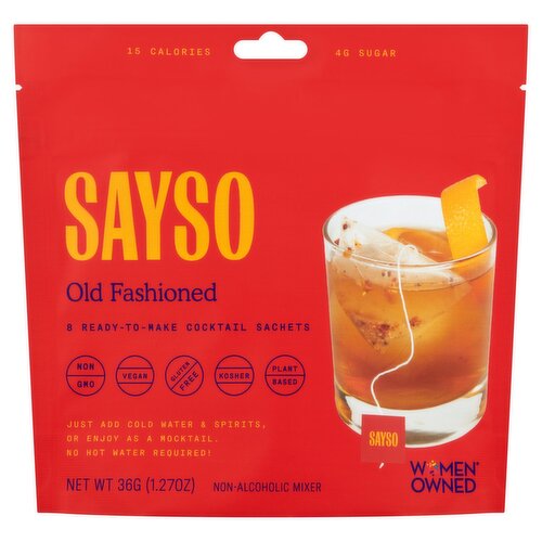 Sayso Old Fashioned Non-Alcoholic Mixer, 8 count, 1.27 oz