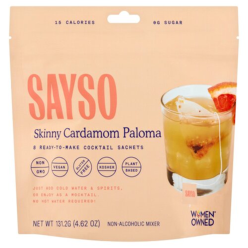 Sayso Skinny Cardamom Paloma Non-Alcoholic Mixer, 8 count, 4.62 oz