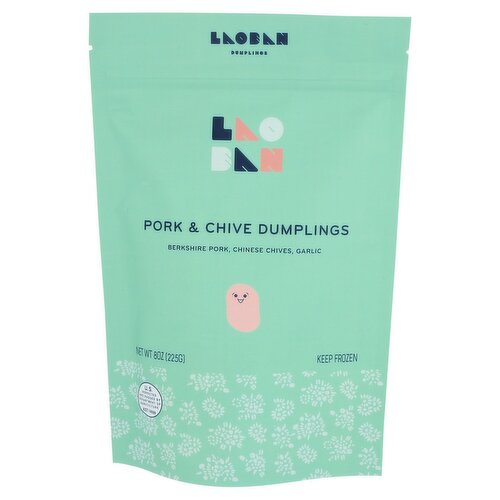 Laoban Dumplings Pork & Chive Dumplings, 8 oz