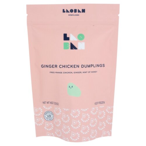 Laoban Dumplings Ginger Chicken Dumplings, 8 oz