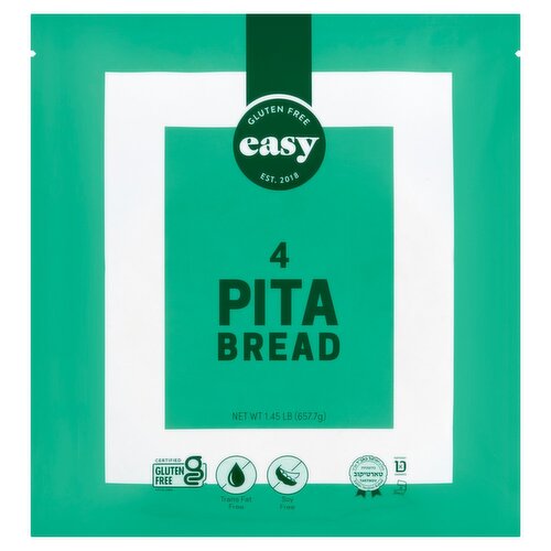 Gluten Free Easy Pita Bread, 4 count, 1.45 lb