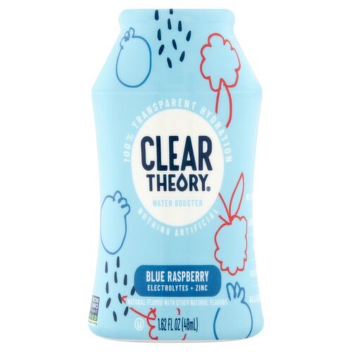 Clear Theory Blue Raspberry Electrolytes + Zinc Water Booster, 1.62 fl oz