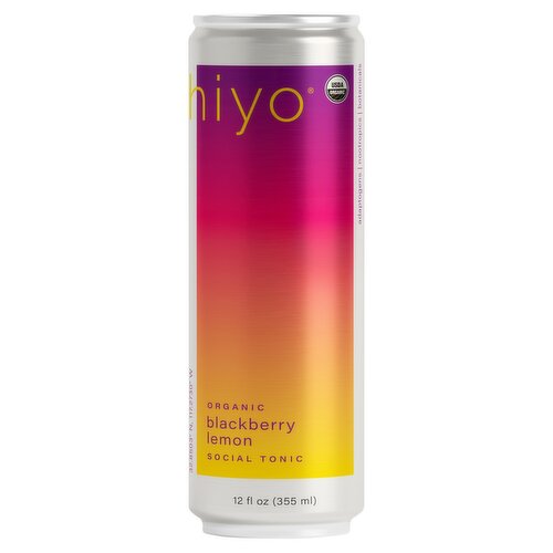 hiyo Organic Blackberry Lemon Social Tonic, 12 fl oz