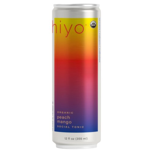 hiyo Organic Peach Mango Social Tonic, 12 fl oz