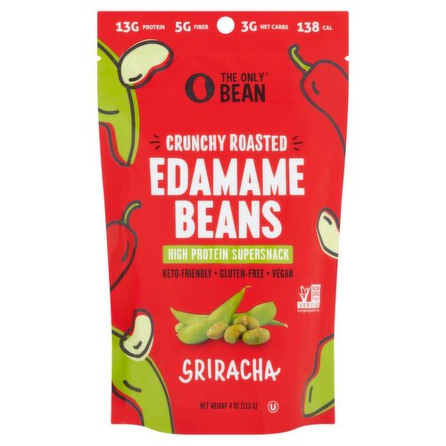 The Only Bean Sriracha Crunchy Roasted Edamame Beans, 4 oz