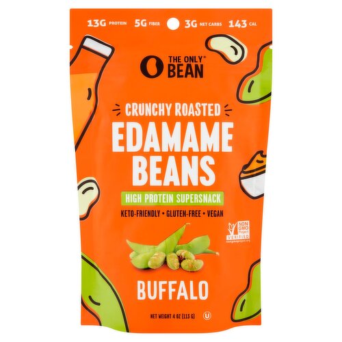 The Only Bean Buffalo Crunchy Roasted Edamame Beans, 4  oz