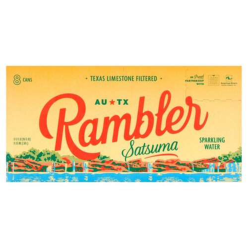 Rambler Satsuma Sparkling Water, 12 fl oz, 8 count