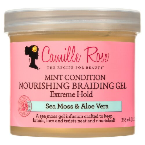 Camille Rose Sea Moss & Aloe Vera Mint Condition Nourishing Braiding Gel, 12 oz
