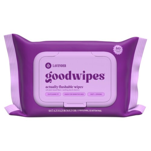 goodwipes XL Lavender Flushable Wipes, 1 Pack, 50 Total Wipes