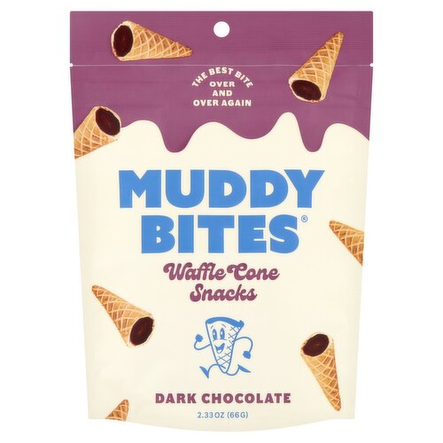 Muddy Bites Dark Chocolate Waffle Cone Snacks, 2.33 oz