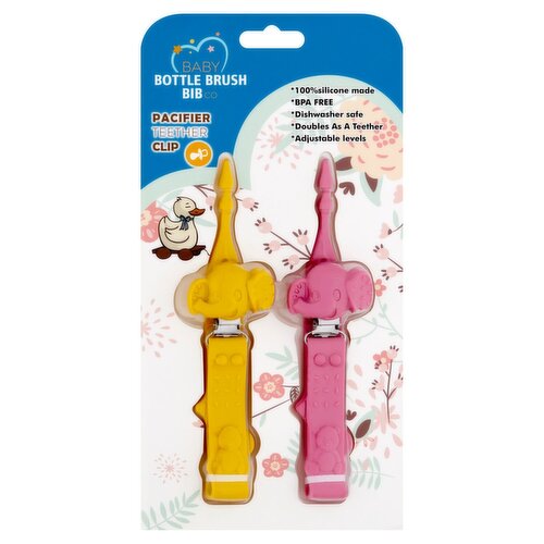 Baby Bottle Brush Bib Co. Pacifier Teether Clip