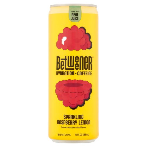 Betweener Sparkling Raspberry Lemon Energy Drink, 12 fl oz