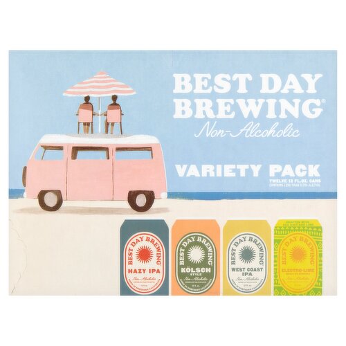 Best Day Brewing Non-Alcoholic Variety Pack, 12 count, 12 fl oz