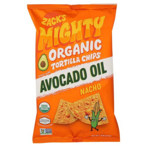 Zack's Mighty Nacho Organic Avocado Oil Tortilla Chips, 7.5 oz