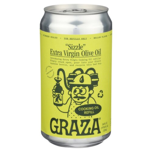 Graza "Sizzle" Extra Virgin Olive Oil Cooking Oil Refill, 24.5 fl oz