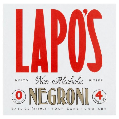 Lapo's Non- Alcoholic Negroni, 8.4 fl oz, 4 count