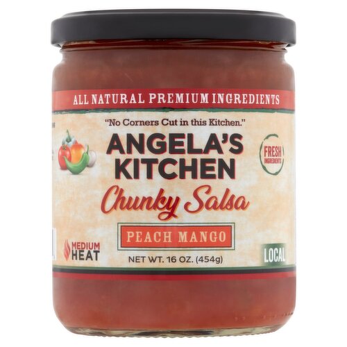 Angela's Kitchen Peach Mango Chunky Salsa, 16 oz