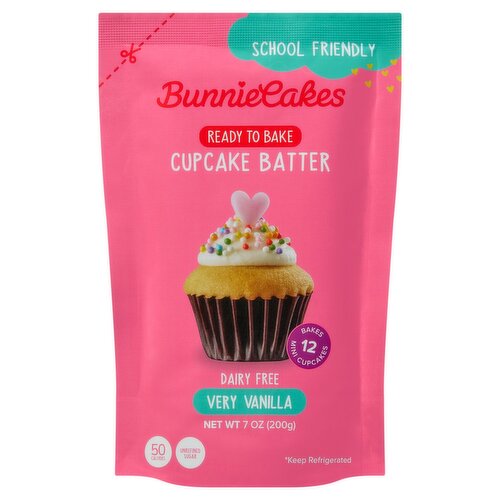 Bunnie Cakes Dairy Free Very Vanilla Cupcake Batter, 12 Count, 7 oz