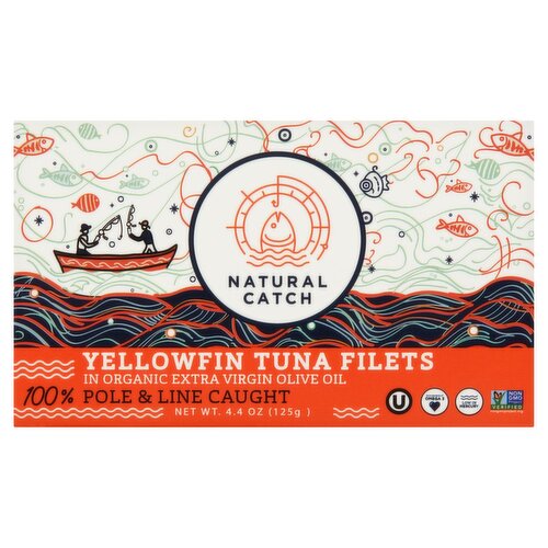 Natural Catch Yellowfin Tuna Filets in Organic Extra Virgin Olive Oil, 4.4 oz