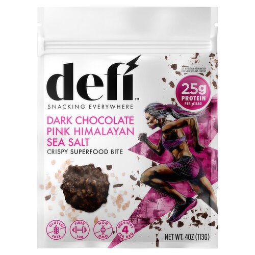 Defi Dark Chocolate Pink Himalayan Sea Salt Crispy Superfood Bite, 4 oz