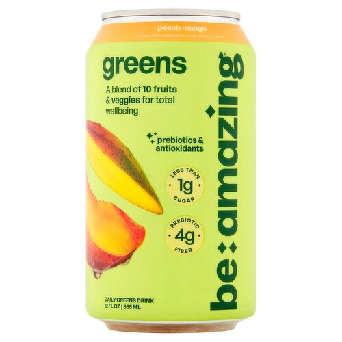 Greens Be Amazing Peach Mango Daily Greens Drink, 12 fl oz