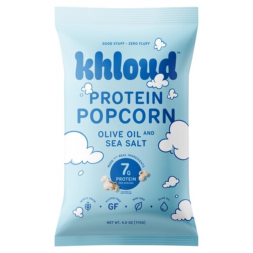 Khloud Olive Oil and Sea Salt Protein Popcorn, 4.0 oz