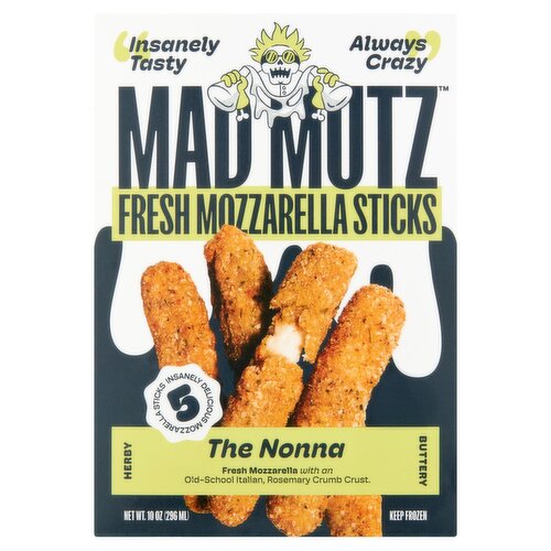 Mad Mutz The Nonna Fresh Mozzarella Sticks, 5 count, 10 oz