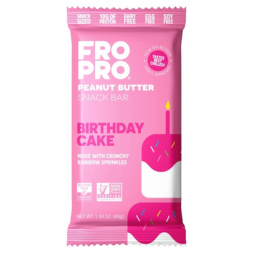 Fropro Birthday Cake Peanut Butter Snack Bar, 1.59 oz