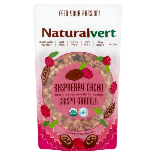 Naturalvert Raspberry Cacao Organic Raspberries & Cacao Crispy Granola, 12 oz