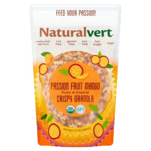 Naturalvert Passion Fruit Mango Fruity & Tropical Crispy Granola, 12 oz