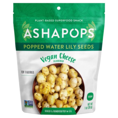 AshaPops Vegan Cheese Flavored Popped Water Lily Seeds, 1 oz