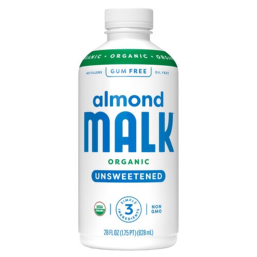 Malk Organic Unsweetened Almond Milk, 28 fl oz