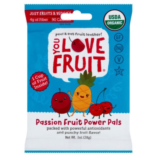 You Love Fruit Passion Fruit Power Pals Fruit Snacks, 1 oz