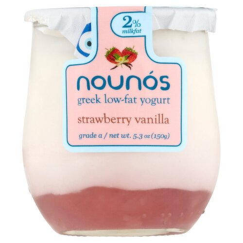 Nounós Strawberry Vanilla Greek Low-Fat Yogurt, 5.3 oz